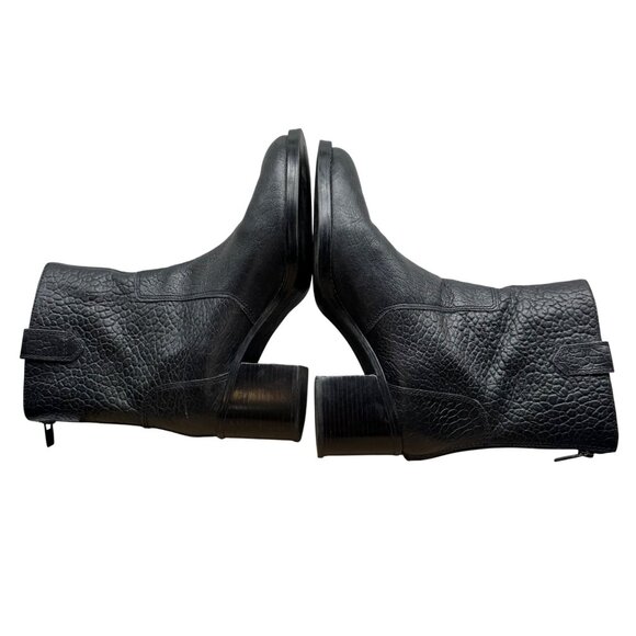 Vince Camuto Zanilla Black Leather Elegant Minimalist Ankle Booties Women sz 9 - Picture 6 of 10